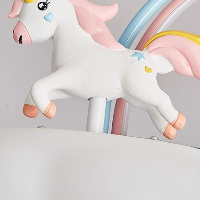 Zeitgenössische Kreative Kinder Pony Eisenharz Acryl LED Halbeinbau-Deckenleuchte Für Schlafzimmer 