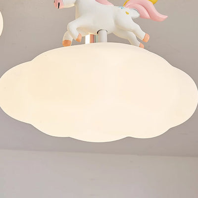 ضوء سقف شبه متدلي LED من الأكريليك والراتنج والحديد بتصميم عصري للأطفال في غرفة النوم 