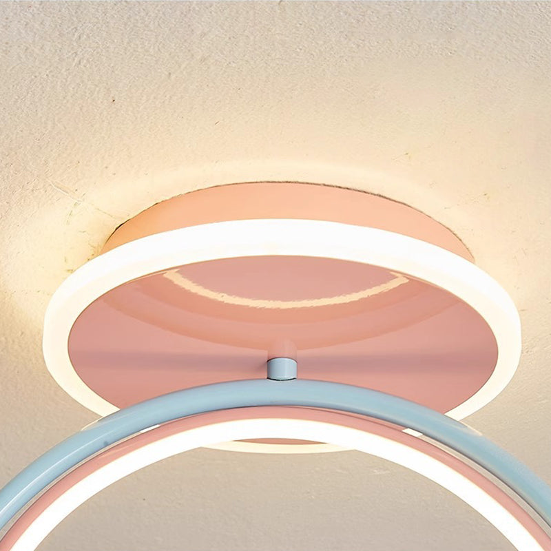 ضوء سقف شبه متدلي LED من الأكريليك والراتنج والحديد بتصميم عصري للأطفال في غرفة النوم 