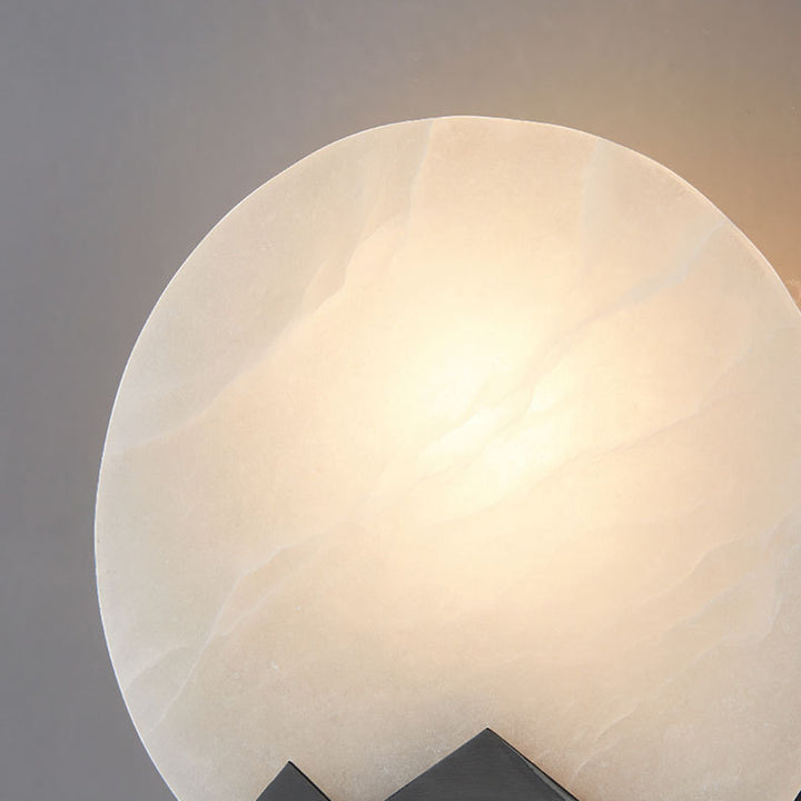 Applique murale contemporaine nordique ronde en cuivre marbre 1-lumière pour chambre 