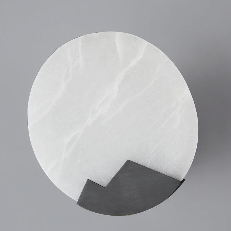Applique murale contemporaine nordique ronde en cuivre marbre 1-lumière pour chambre 