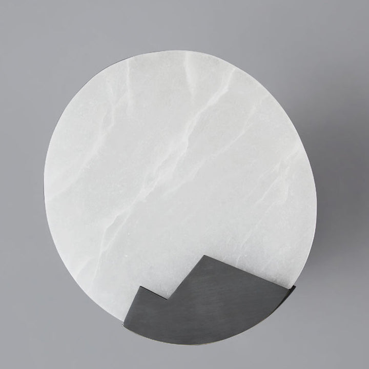 Applique murale contemporaine nordique ronde en cuivre marbre 1-lumière pour chambre 