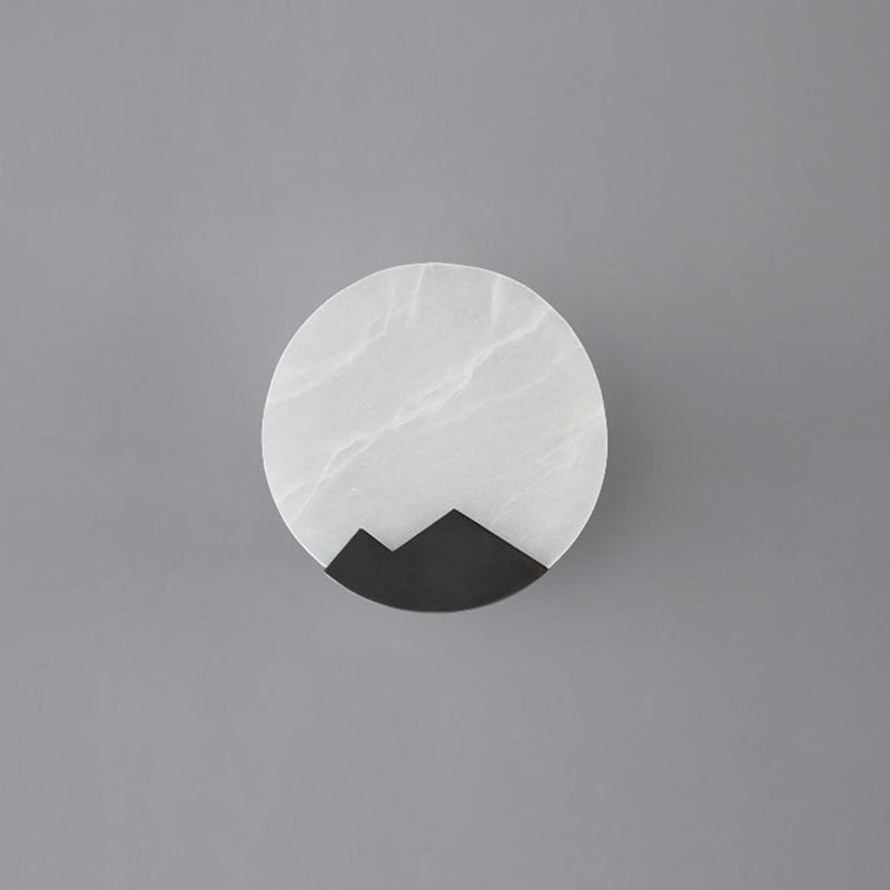 Applique murale contemporaine nordique ronde en cuivre marbre 1-lumière pour chambre 