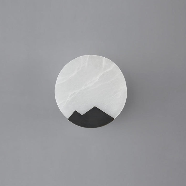 Applique murale contemporaine nordique ronde en cuivre marbre 1-lumière pour chambre 