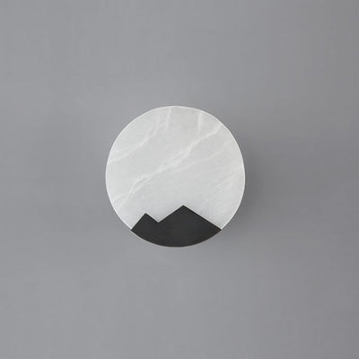 Contemporary Nordic Round Copper Marble 1-Light Wall Sconce Lamp For Bedroom