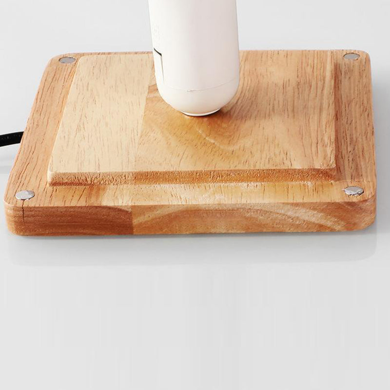 Lampe de table à 1 lumière avec aimant en bois de caoutchouc cube japonais traditionnel pour chambre 