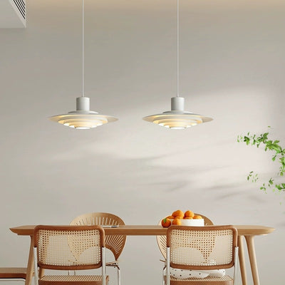 Contemporary Scandinavian Round Flying Saucer Aluminum 1-Light Pendant Light For Living Room
