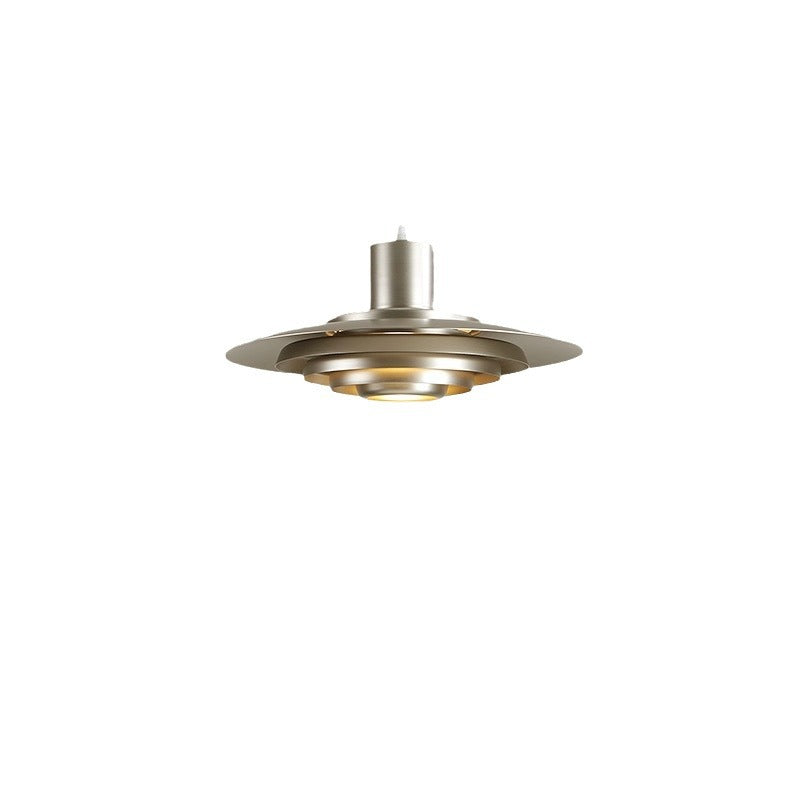 Contemporary Scandinavian Round Flying Saucer Aluminum 1-Light Pendant Light For Living Room