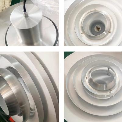 Contemporary Scandinavian Round Flying Saucer Aluminum 1-Light Pendant Light For Living Room