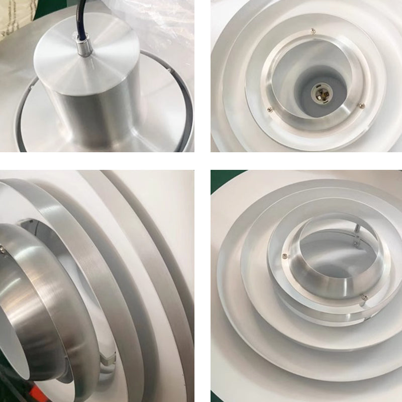 Contemporary Scandinavian Round Flying Saucer Aluminum 1-Light Pendant Light For Living Room