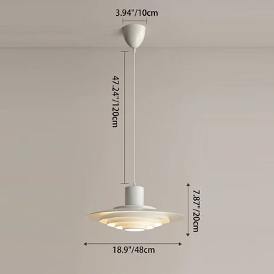 Contemporary Scandinavian Round Flying Saucer Aluminum 1-Light Pendant Light For Living Room