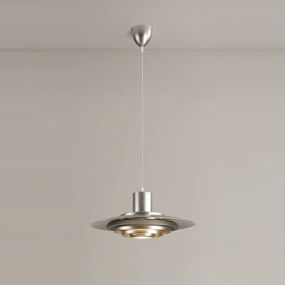 Contemporary Scandinavian Round Flying Saucer Aluminum 1-Light Pendant Light For Living Room