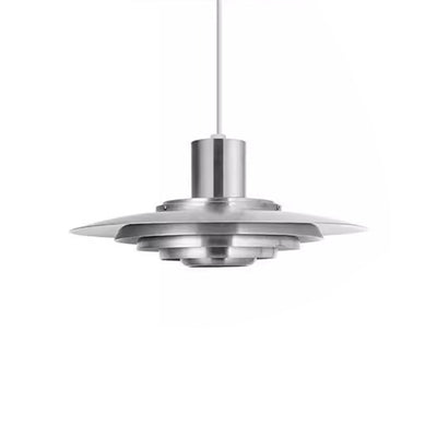 Contemporary Scandinavian Round Flying Saucer Aluminum 1-Light Pendant Light For Living Room