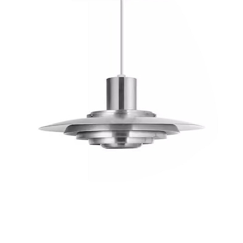 Contemporary Scandinavian Round Flying Saucer Aluminum 1-Light Pendant Light For Living Room