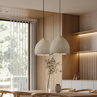 Traditional Japanese Dome High Density Polystyrene 1-Light Pendant Light For Living Room