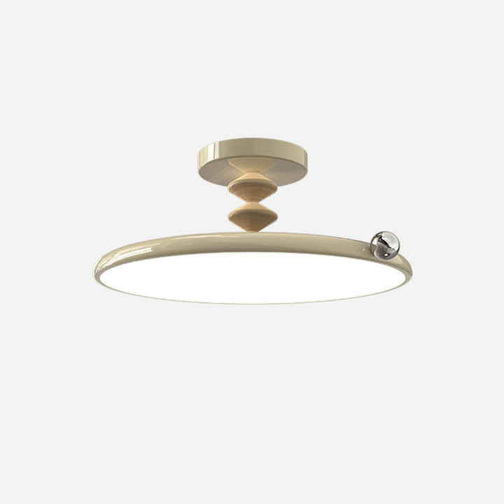 Zeitgenössische Retro Runde Eisen PVC LED Deckenleuchte für das Schlafzimmer 