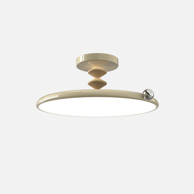 Zeitgenössische Retro Runde Eisen PVC LED Deckenleuchte für das Schlafzimmer 