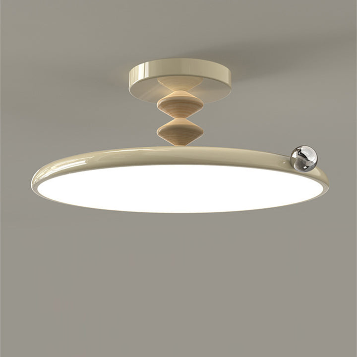Zeitgenössische Retro Runde Eisen PVC LED Deckenleuchte für das Schlafzimmer 
