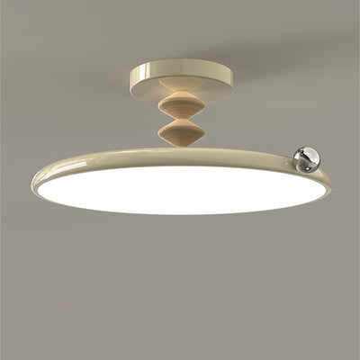 Zeitgenössische Retro Runde Eisen PVC LED Deckenleuchte für das Schlafzimmer 