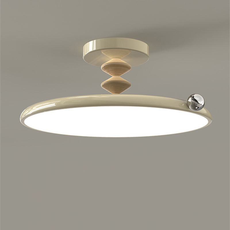 Zeitgenössische Retro Runde Eisen PVC LED Deckenleuchte für das Schlafzimmer 