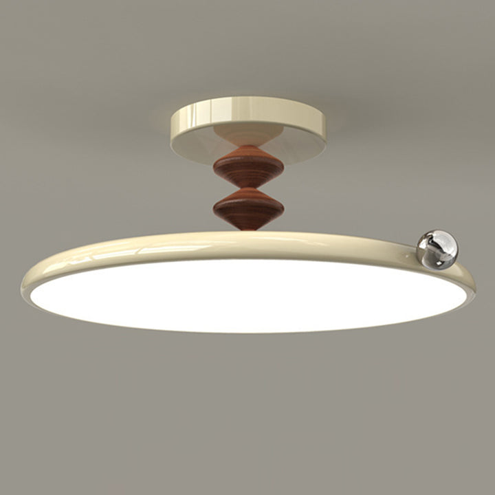 Zeitgenössische Retro Runde Eisen PVC LED Deckenleuchte für das Schlafzimmer 