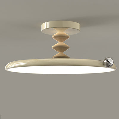 Zeitgenössische Retro Runde Eisen PVC LED Deckenleuchte für das Schlafzimmer 