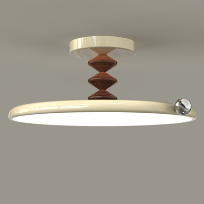 Zeitgenössische Retro Runde Eisen PVC LED Deckenleuchte für das Schlafzimmer 