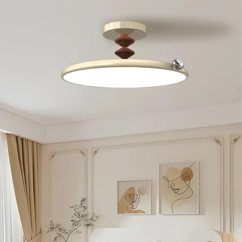 Zeitgenössische Retro Runde Eisen PVC LED Deckenleuchte für das Schlafzimmer 