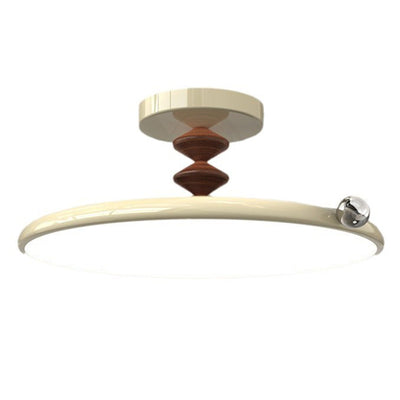 Zeitgenössische Retro Runde Eisen PVC LED Deckenleuchte für das Schlafzimmer 