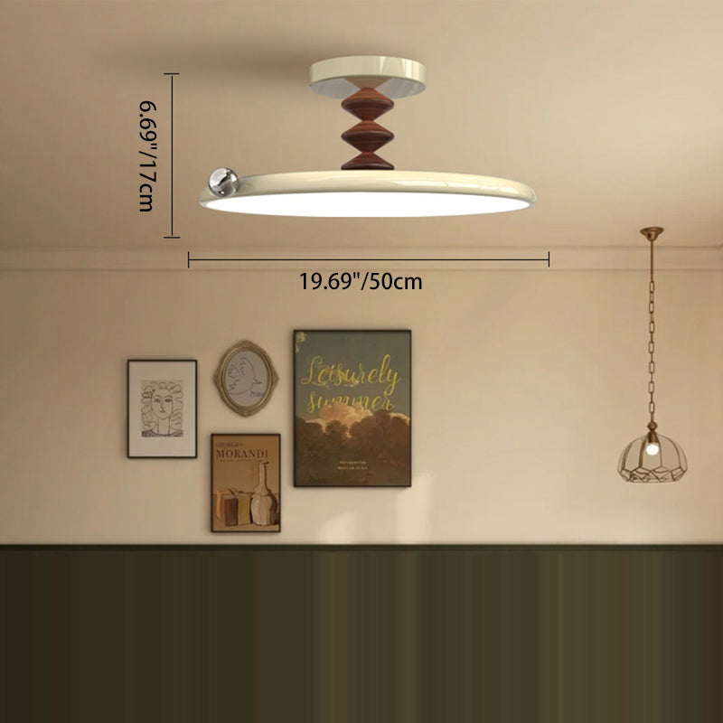Zeitgenössische Retro Runde Eisen PVC LED Deckenleuchte für das Schlafzimmer 