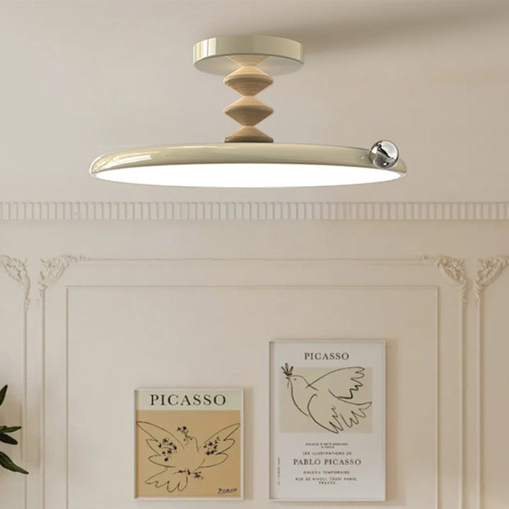 Zeitgenössische Retro Runde Eisen PVC LED Deckenleuchte für das Schlafzimmer 