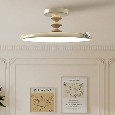 Zeitgenössische Retro Runde Eisen PVC LED Deckenleuchte für das Schlafzimmer 