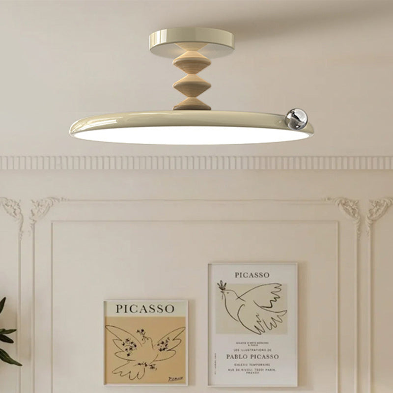 Zeitgenössische Retro Runde Eisen PVC LED Deckenleuchte für das Schlafzimmer 