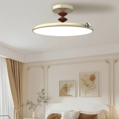 Zeitgenössische Retro Runde Eisen PVC LED Deckenleuchte für das Schlafzimmer 