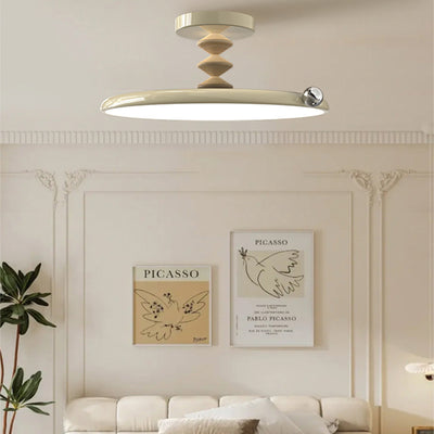 Zeitgenössische Retro Runde Eisen PVC LED Deckenleuchte für das Schlafzimmer 