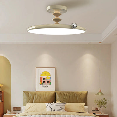 Zeitgenössische Retro Runde Eisen PVC LED Deckenleuchte für das Schlafzimmer 
