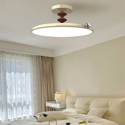 Zeitgenössische Retro Runde Eisen PVC LED Deckenleuchte für das Schlafzimmer 