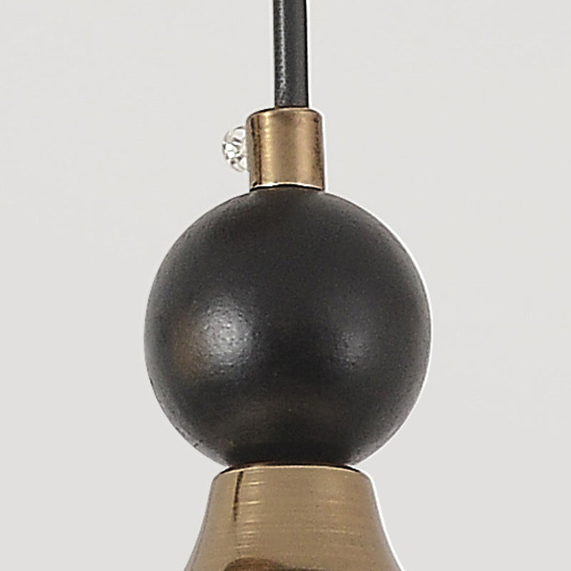 Globe Rétro Contemporain en Bois Massif Fer Verre Lustre à 3 Lumières pour Salon 