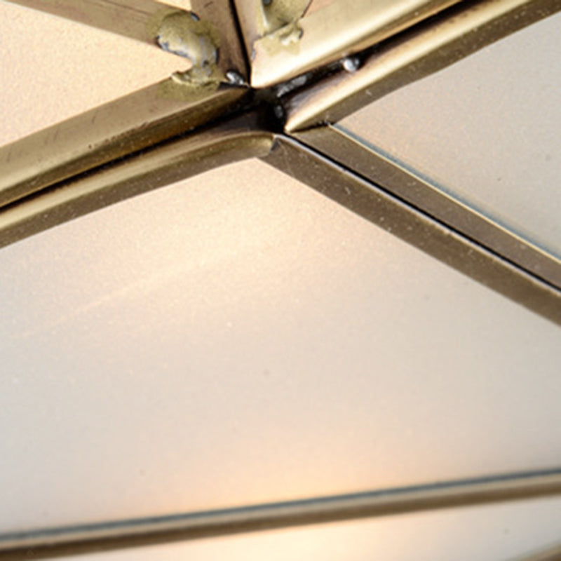 Traditionelle europäische Zylinder-Kupfer-Glas 3/4/6 Licht Deckenleuchte für Schlafzimmer 