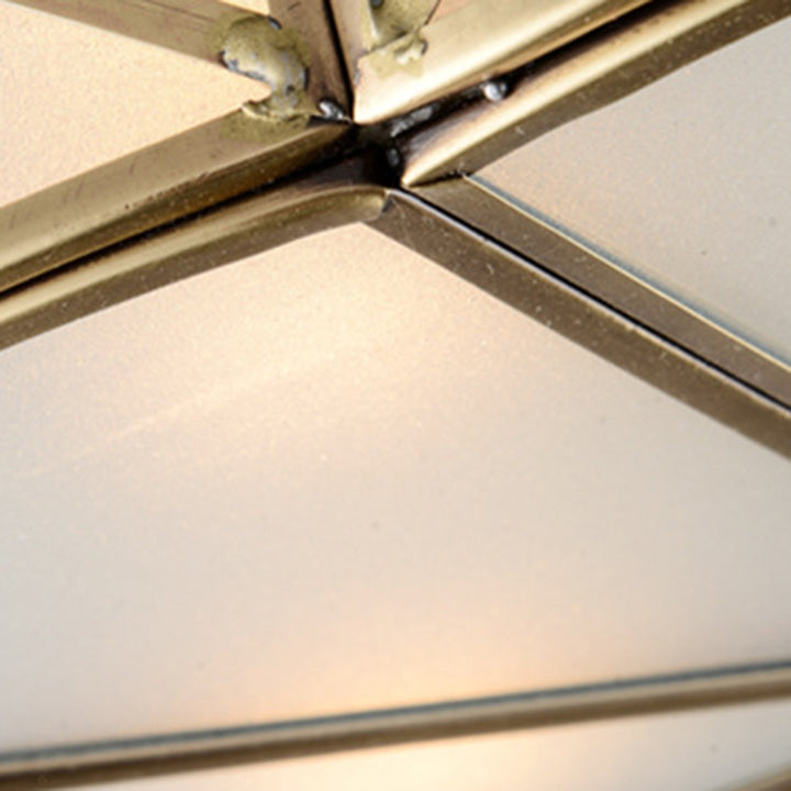 Traditionelle europäische Zylinder-Kupfer-Glas 3/4/6 Licht Deckenleuchte für Schlafzimmer 