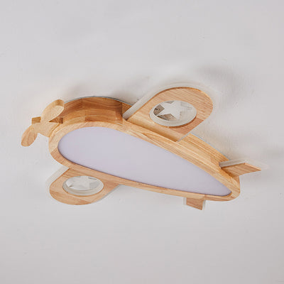 Modern Eclectic Kids Cartoon Airplane Iron Acrylic LED Flush Mount Ceiling Light For Bedroom
