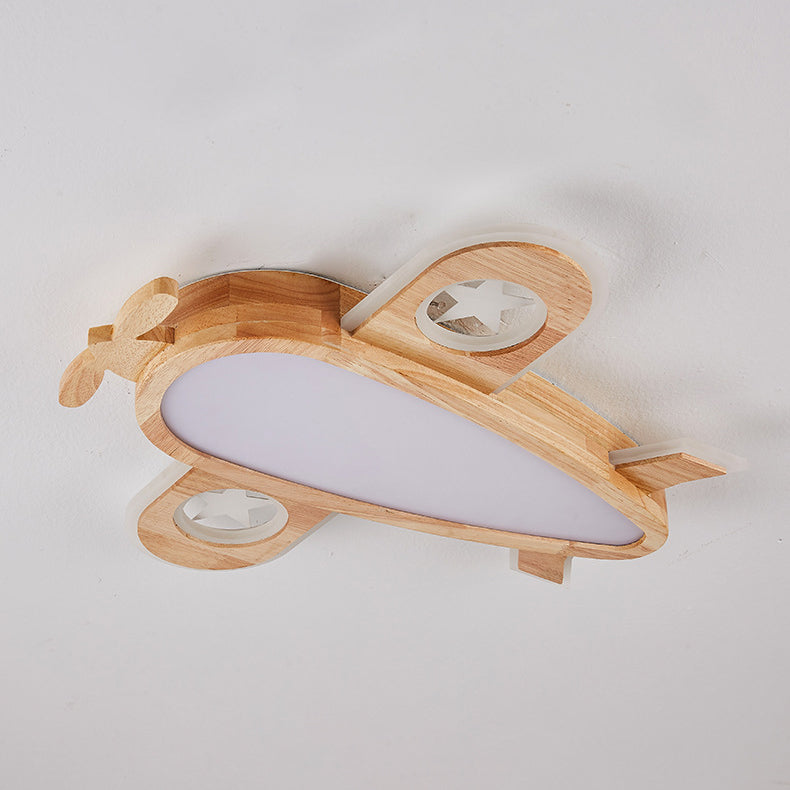Modern Eclectic Kids Cartoon Airplane Iron Acrylic LED Flush Mount Ceiling Light For Bedroom