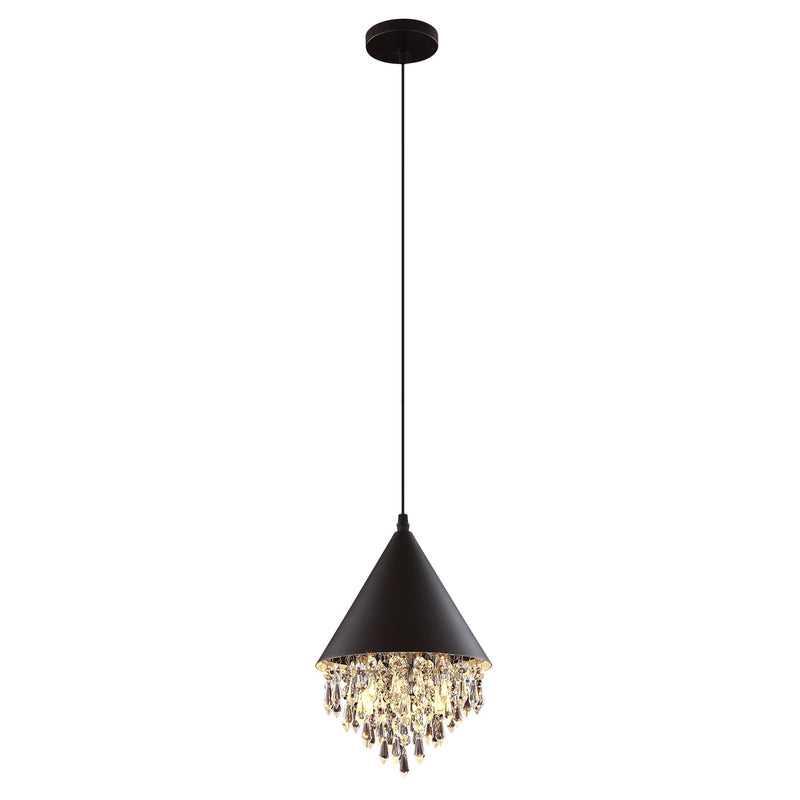 Contemporary Scandinavian Dome Aluminum Stainless Steel Crystal 3-Light Pendant Light For Bedroom