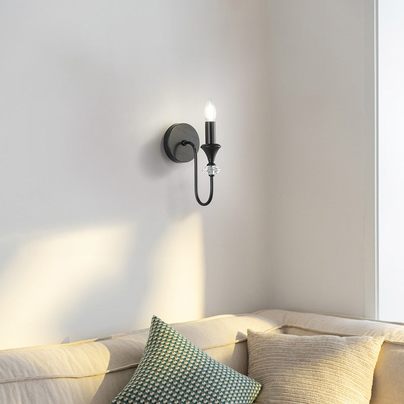 Modern Luxury Candle Copper 1/2/3 Light Wall Sconce Lamp For Bedroom