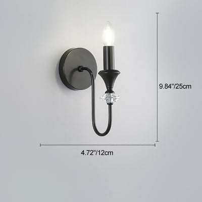Modern Luxury Candle Copper 1/2/3 Light Wall Sconce Lamp For Bedroom