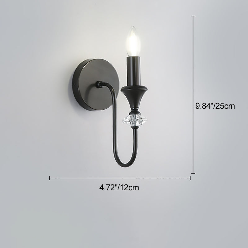 Modern Luxury Candle Copper 1/2/3 Light Wall Sconce Lamp For Bedroom