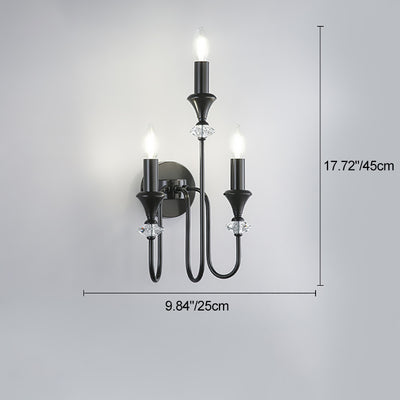 Modern Luxury Candle Copper 1/2/3 Light Wall Sconce Lamp For Bedroom