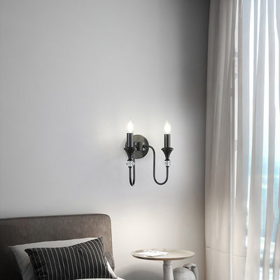 Modern Luxury Candle Copper 1/2/3 Light Wall Sconce Lamp For Bedroom