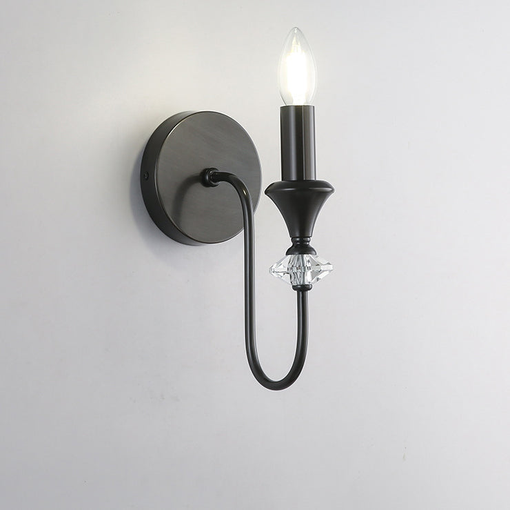 Modern Luxury Candle Copper 1/2/3 Light Wall Sconce Lamp For Bedroom