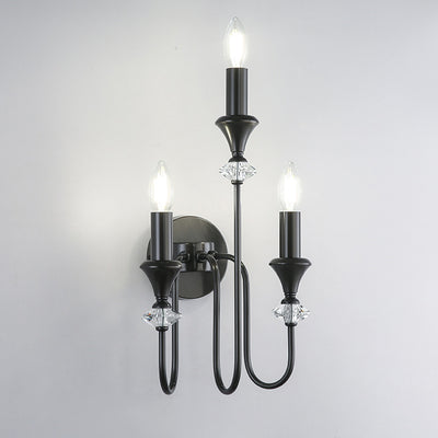 Modern Luxury Candle Copper 1/2/3 Light Wall Sconce Lamp For Bedroom